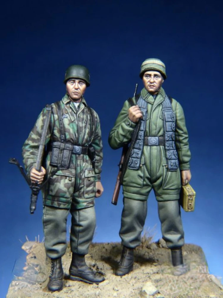 

Масштаб 1/35, литье под давлением, фотоальбом, история, Военные солдаты, 2 фигурки, разобранная Неокрашенная игрушка «сделай сам»