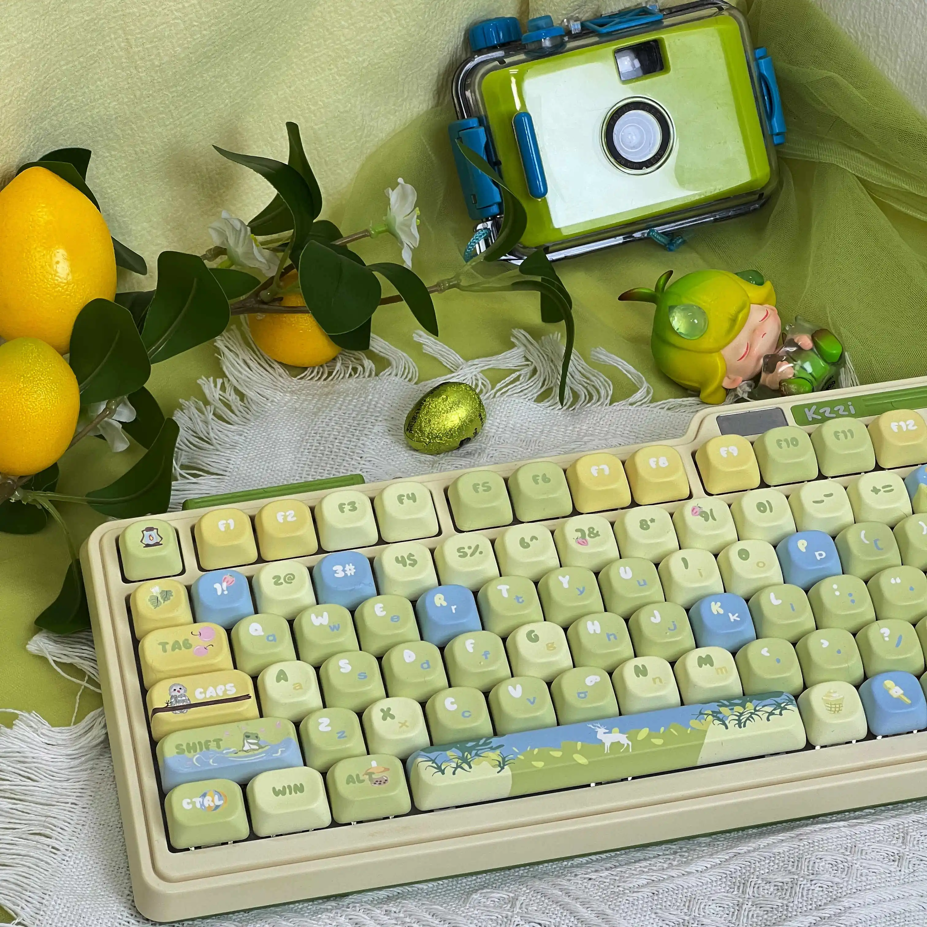 

130 Keys Words of Forest 5 Sides Dye Sub PBT Keycaps MOA Profile Kawaii Keycaps for Cherry MX Switches Mechanical Keyboard