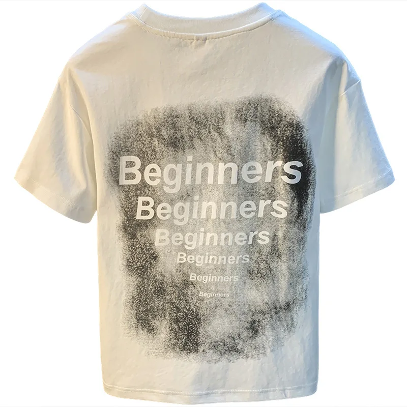 2025 new men's clothing fashion short sleeved T-shirt men's summer print loose round neck high-quality versatile casual top