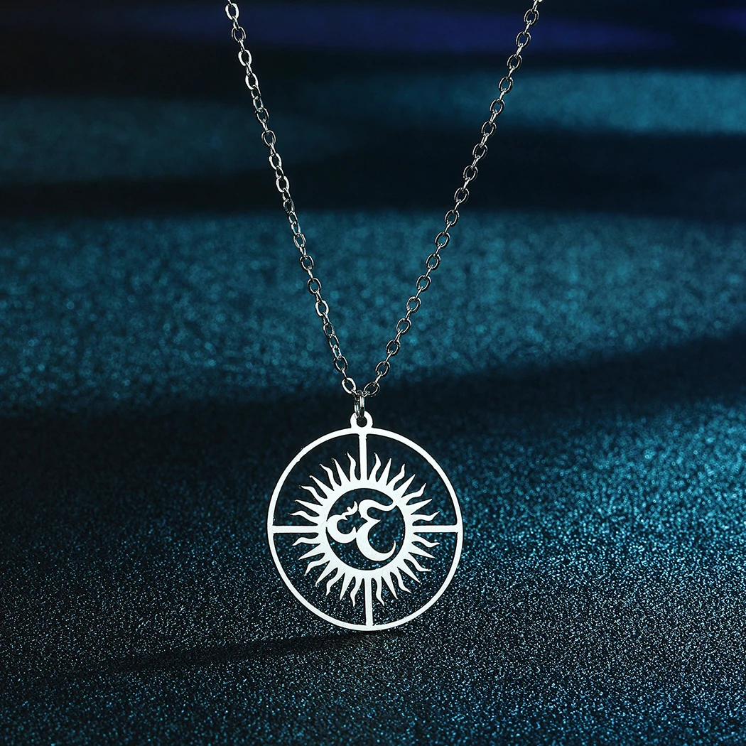 كينيتيال الهند تاميل أوم رمز مع ترايدنت قلادة قلادة من الفولاذ المقاوم للصدأ Om شيفا رمز اليوغا خمر تعويذة المجوهرات