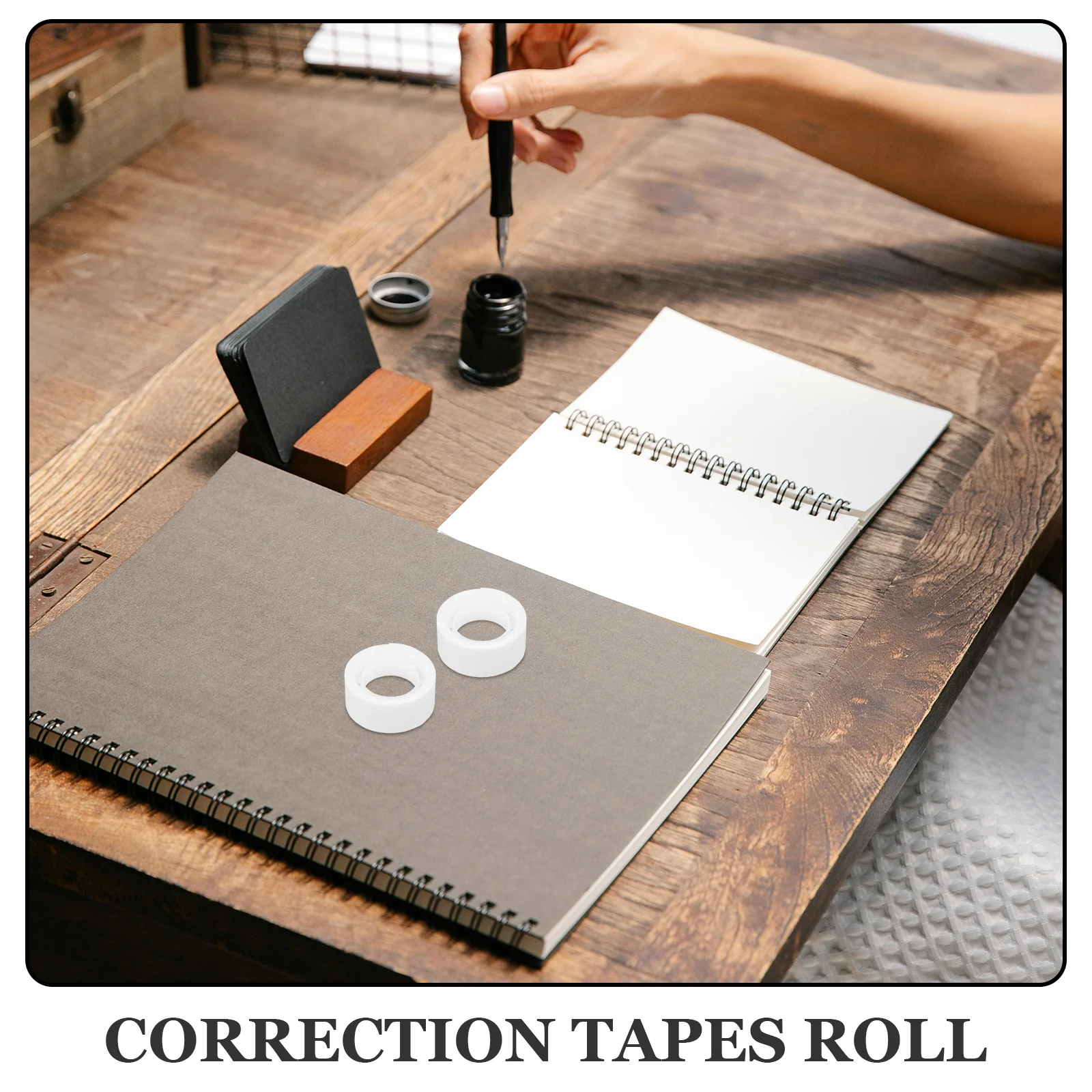 24 Rolls Permanent Adhesive Matte Tape Writable Correction for Student School Office Study Room Decoration Use