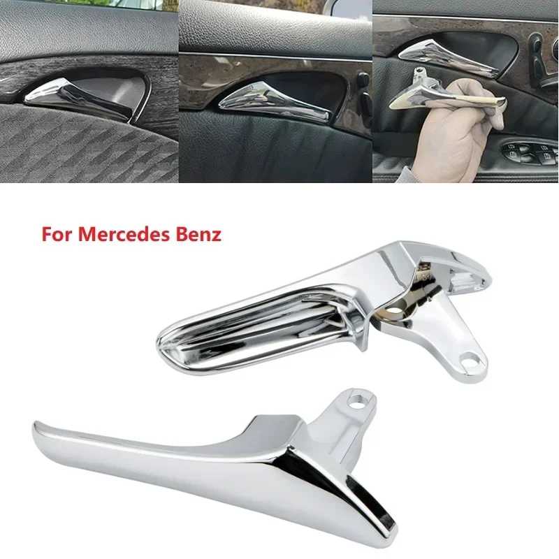 1 Pair Left+Right Car Inner Door Handle Cover Inside Trim Chrome Door-Pull Repair Kit For Mercedes Benz S211 W211 W219 2003-2009