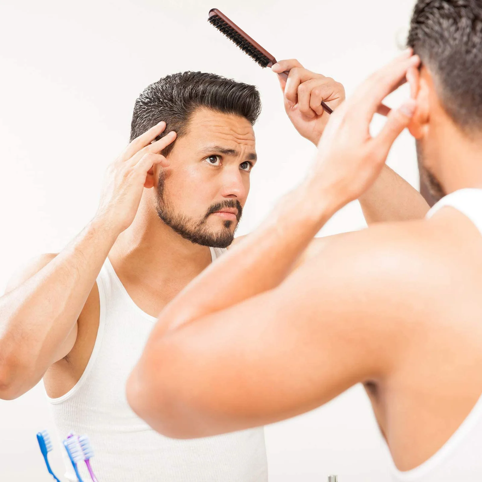 

Wooden Bristles Comb Hair Styling Tool Pointed Tail for Different Hairstyles Safe Durable Comfortable Massage Random Color