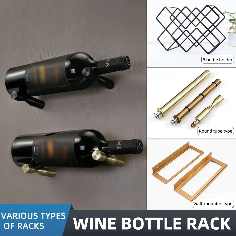 Aluminum Alloy Wine Rack,Wine Bottle Display Stand for Beer Champagne Bottles,Wall Mounted Wine Holder Bar Enthusiasts Gifts