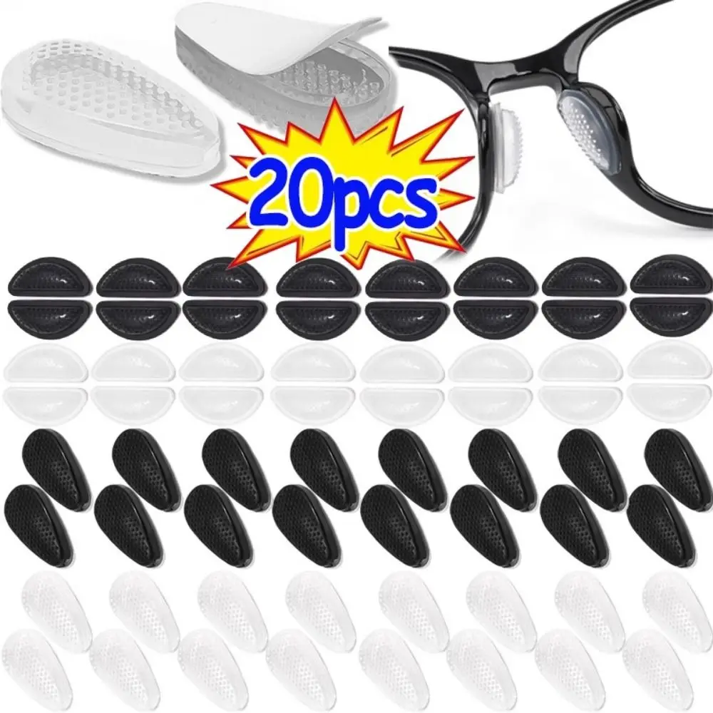 10 Pairs Silicone Nasal Supports Transparent Adhesive Sticker Glasses Nose Pads Eyewear Accessories Anti-Slip Nose Holder