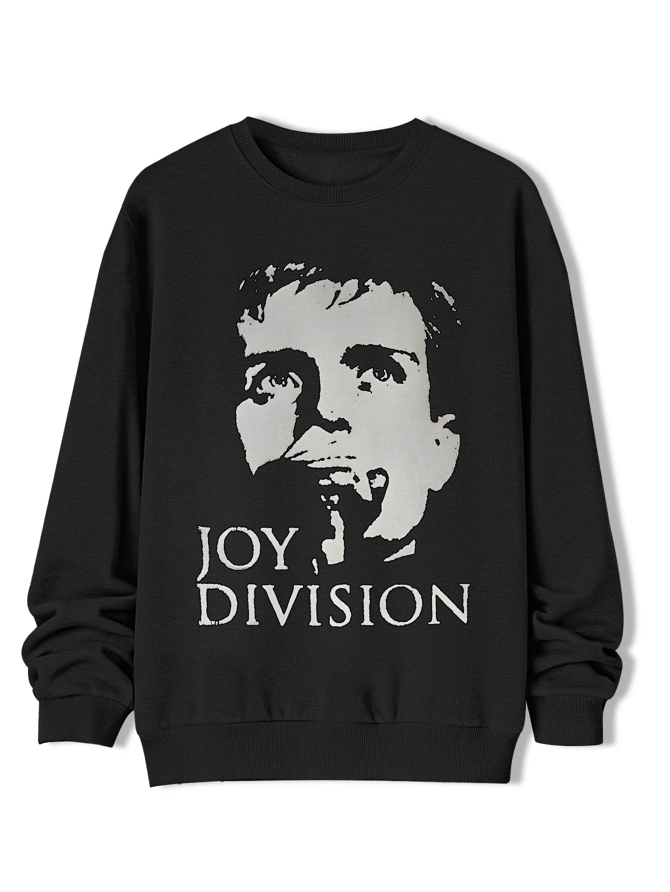 سويت شيرت Vintage Joy Division Graphic للرجال - تي شيرت بشريط أسود مع صورة أحادية اللون - موسيقى الروك/البانك/المعدنية ذات الوزن الثقيل #2