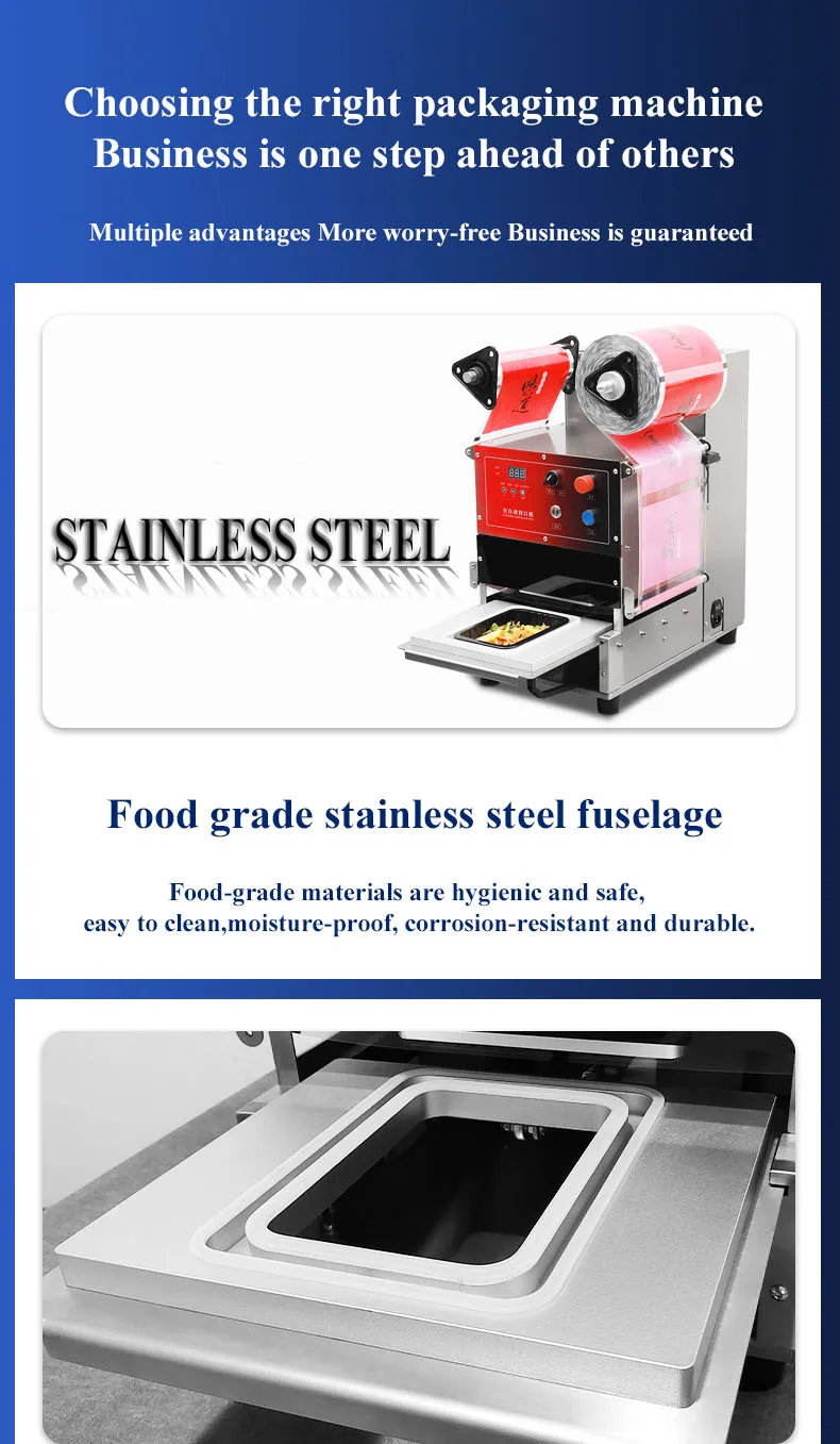 DF250TA Meal Dish Box Container Electric Automatic Tray Sealer Equipment Food Container Automatic Sealing Machine