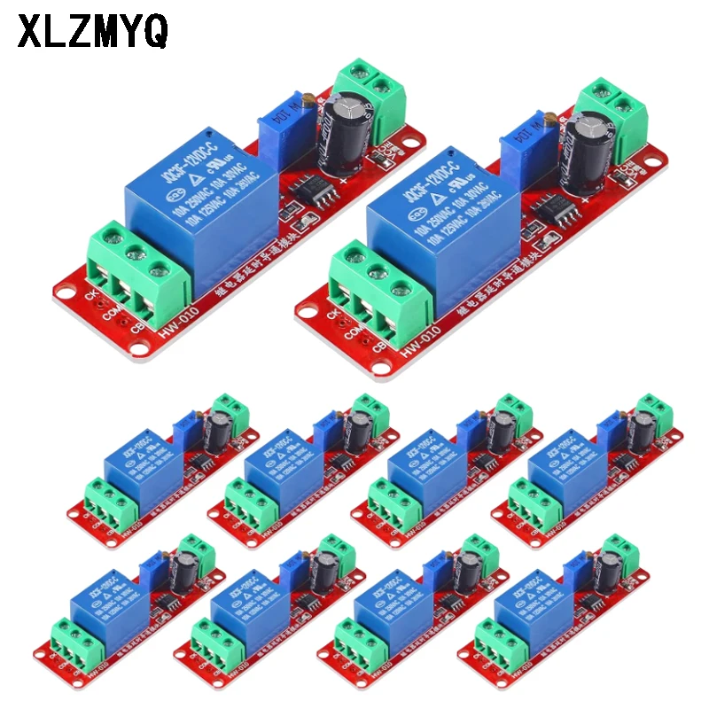 10pcs NE555 DK555 Timer Relay Switch Adjustable Disconnect Module Time Delay Relay Module DC 12V Delay Relays Shield 0~10S