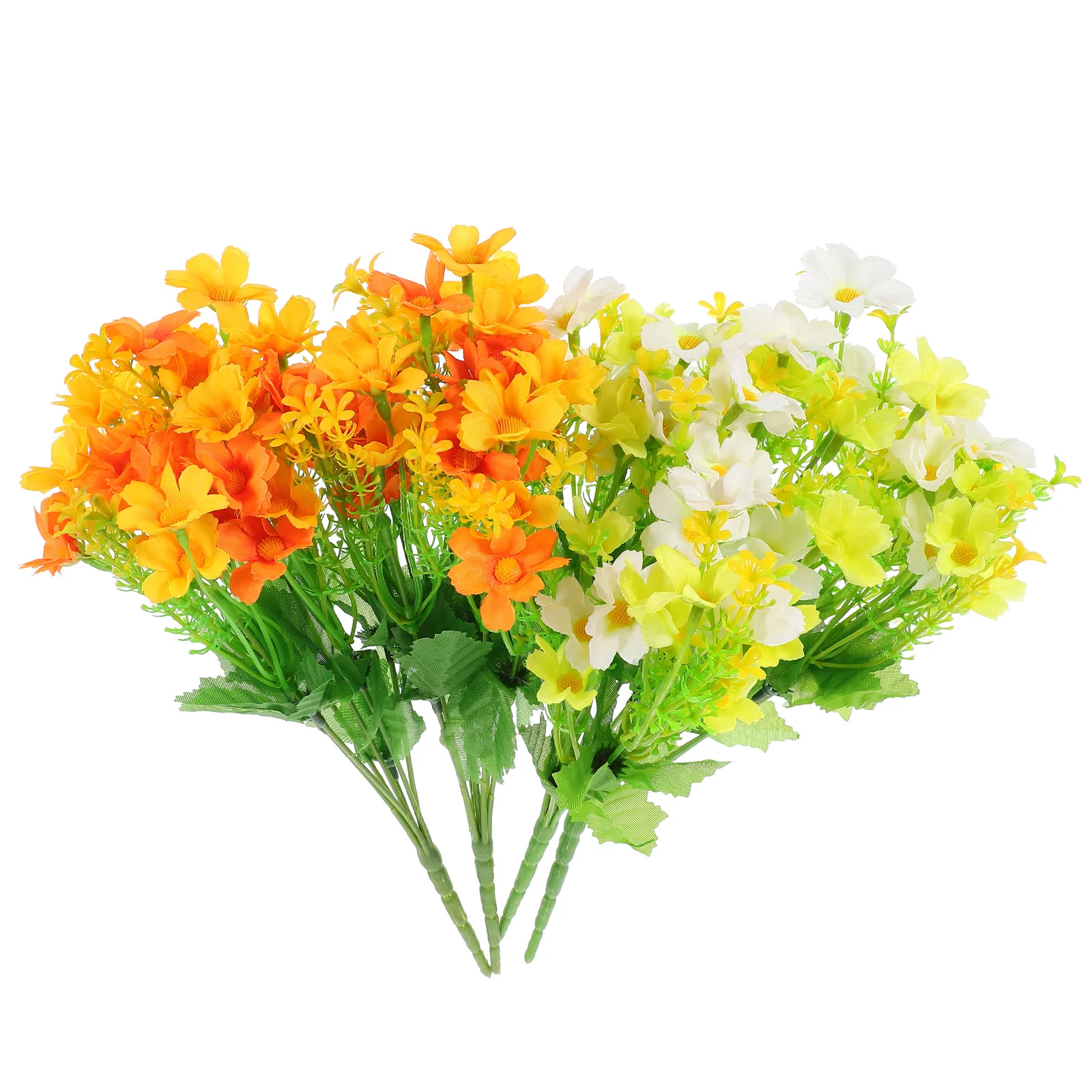 

4 Bunches Faux Daisy Flowers Artificial Realistic Fake Daisies for Wedding Bouquet Home Decor Garden Office Photo Props
