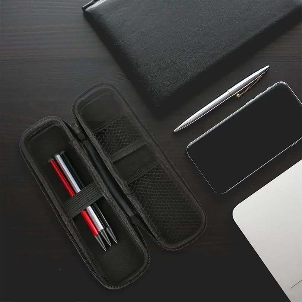 Black EVA Hard Shell Stylus Pen Pencil Case Holder Earphone Mesh Storage Organizer Pencil Zipper Case School Supplies
