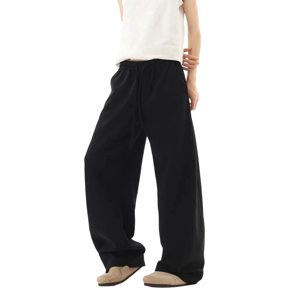 

Men For American Solid Draped Pants Straight Loose Sports Simple Casual Trousers