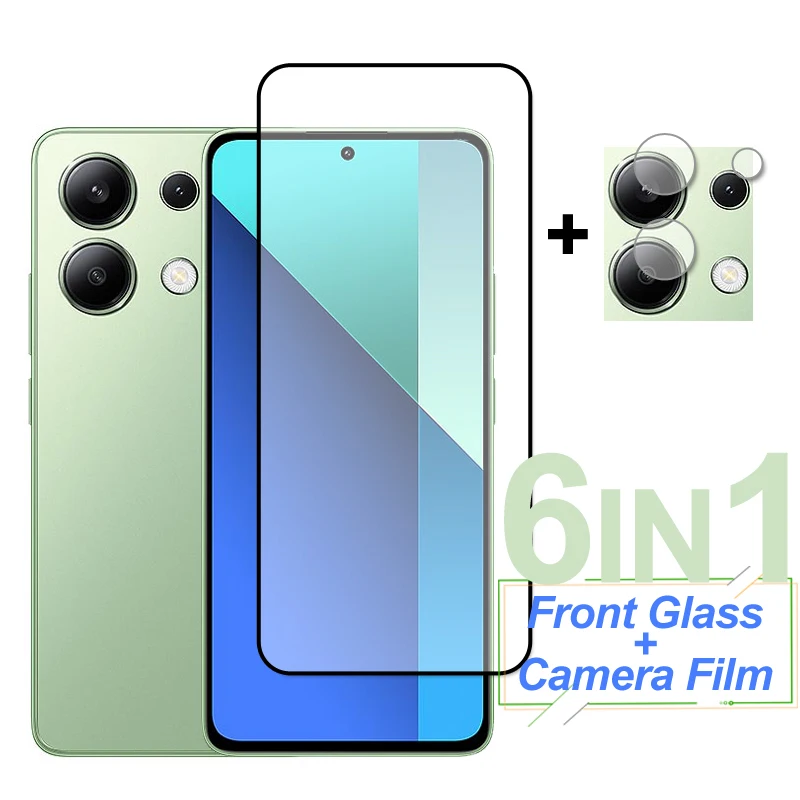 

For Xiaomi Redmi Note 13 4G Glass Full Cover Tempered Glass Screen Protector Protective Camera Lens Film For Redmi Note 13 4G