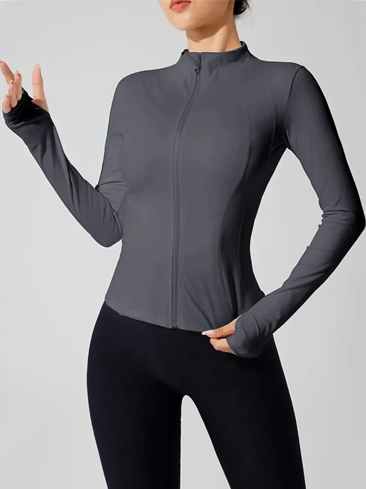 

2025 ветрозащитные зимние пальто на молнии для спортзала и фитнеса, женские куртки