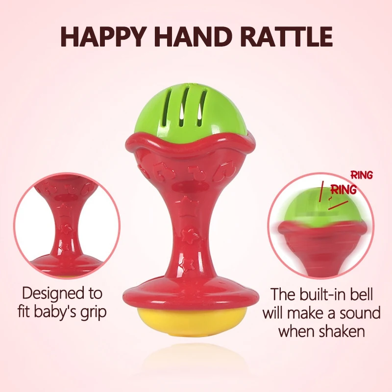 7PCS Baby Rattle Teether Set – Non-Toxic Plastic, Colorful Hand Toys