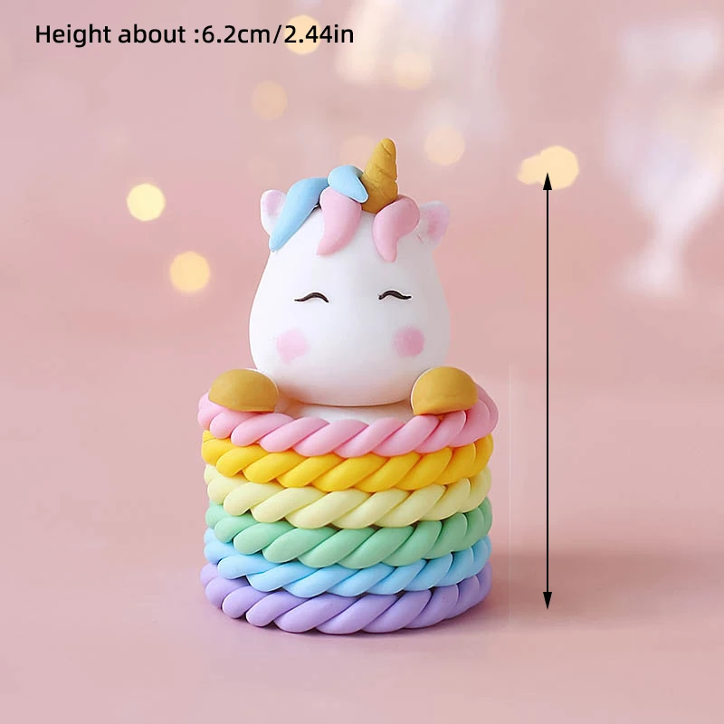 Einhorn-Kuchenaufsatz, Mädchen-Geburtstagsparty-Dekoration, bunter Regenbogen, für Kinder, ein Jahr, Partyzubehör, Babyparty-Dekoration, Mädchen, 16. – Detail 9