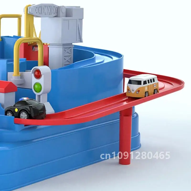 Modèle de voiture de rail de course pour enfants, piste, jeu d'aventure, cerveau, train mécanique coule, animaux, fusée spatiale, jouets pour enfants