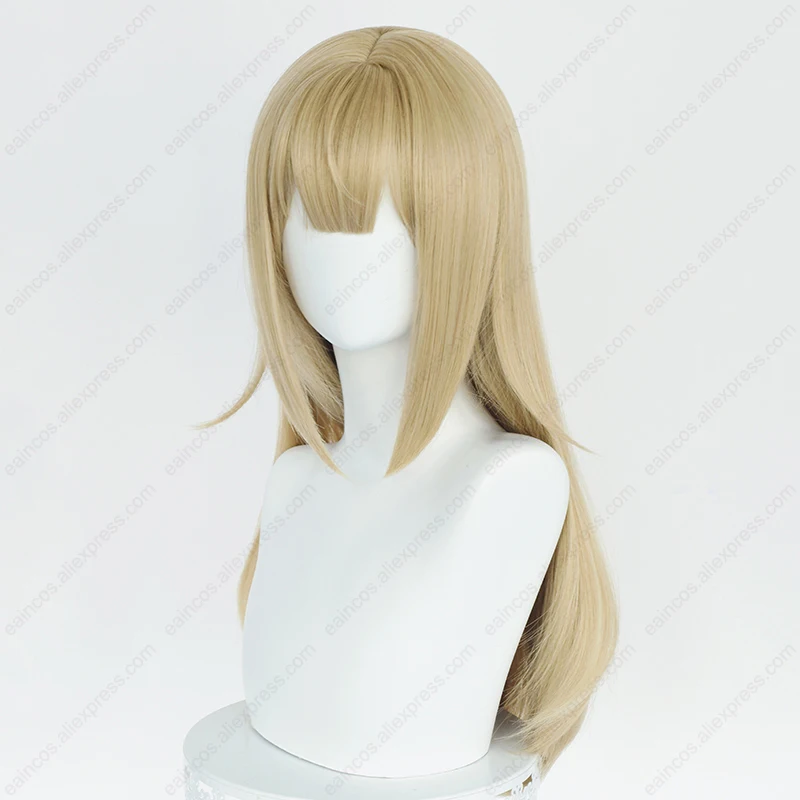 Peluca de Cosplay de Anime para niña, pelo sintético resistente al calor, de lino, 55cm