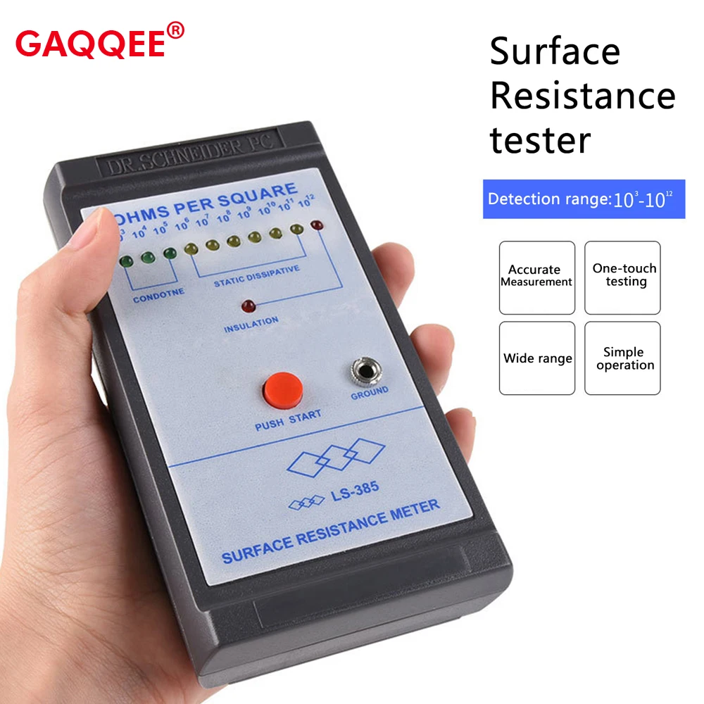 

LS-385 High-precision Resistance Tester Anti-static Table Test Surface Impedance Measuring Instrument Human Electrostatic Tester