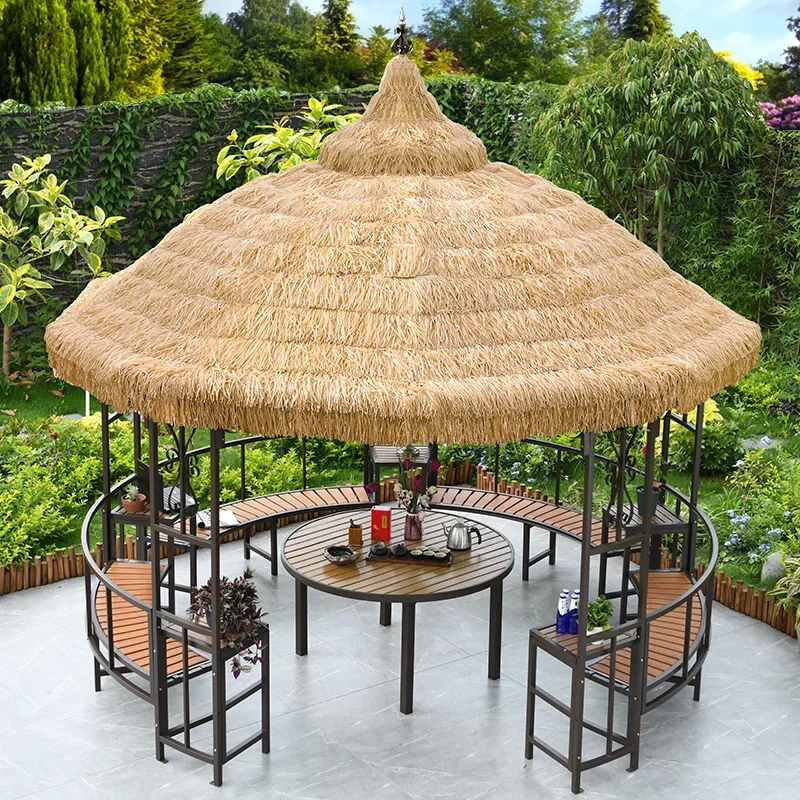 Outdoor thatched pavilions, villas, gardens, courtyards, farmhouses, outdoor wrought iron weddings, photo studios, awnings