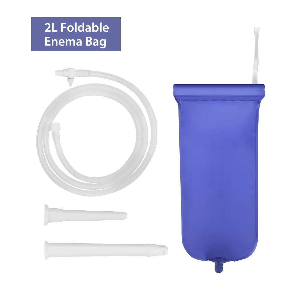 Kit de bolsa de Enema portátil reutilizable para mujer, agua de lavado Vaginal y Anal, limpieza de Colon, higiene, bolsa de riego de porterismo de silicona, 2L