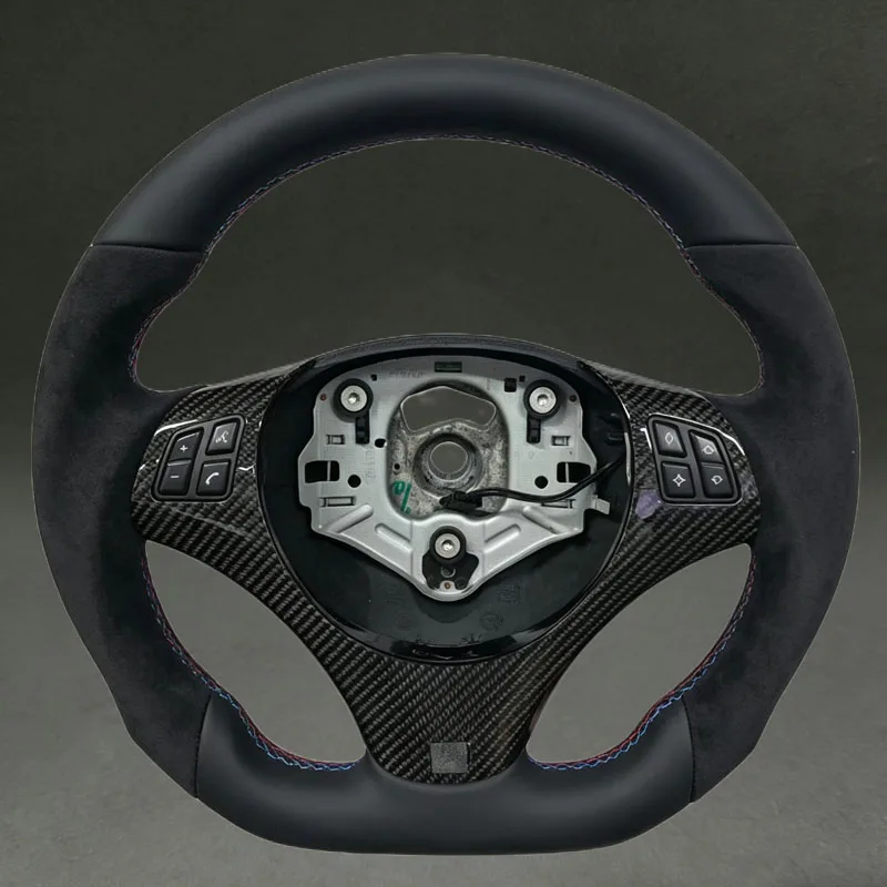 For E87 E90 E93 E91 330i 325i Steering Wheel with Smooth Leather Real Quality Flat Bottom for BMW E87 Factory Direct Sales