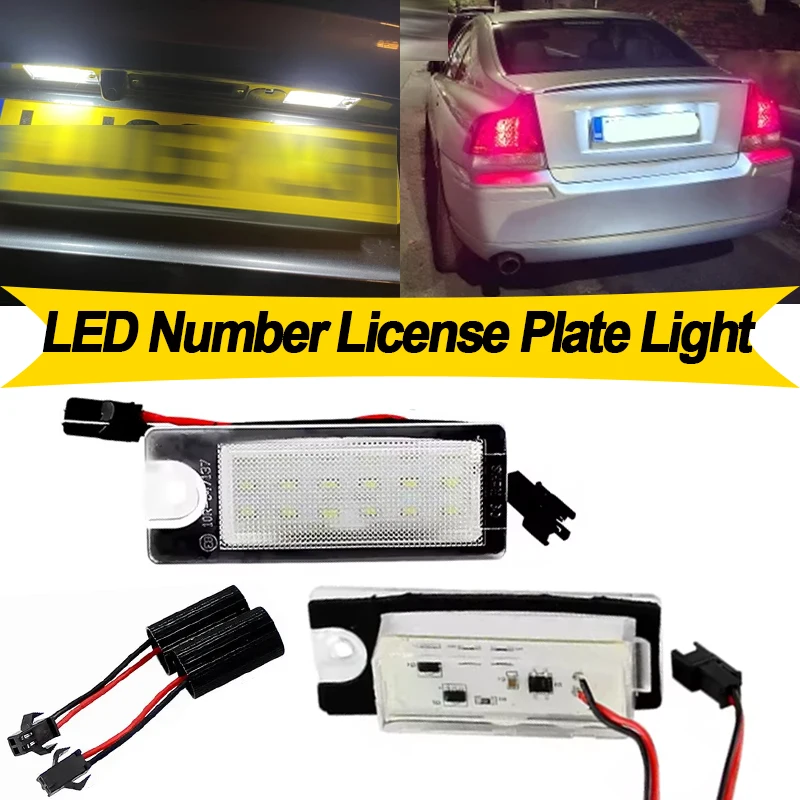 

2PCS LED License Number Plate Lamp For VOLVO V70 XC70 2001-2007 S80 S60 2001-2006 XC90 2004 2005 2006-up Car accessories