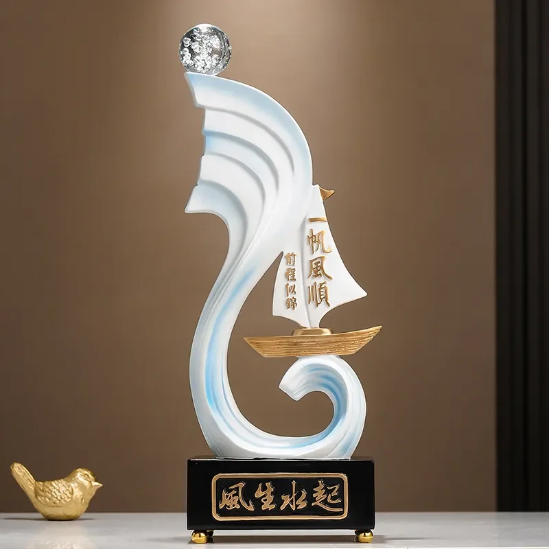 for Wine Cabinet Decorations Living Room Ornaments Smooth Sailing TV Cabinet Porch Office Home Crafts