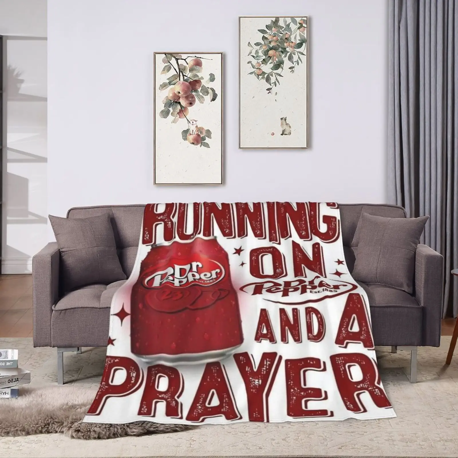 1PC Dr Pepper Printed Blanket Bed Blankets and Throws Microfiber Bedding Furry Plaid on the Sofa Plush Bedspread Throw