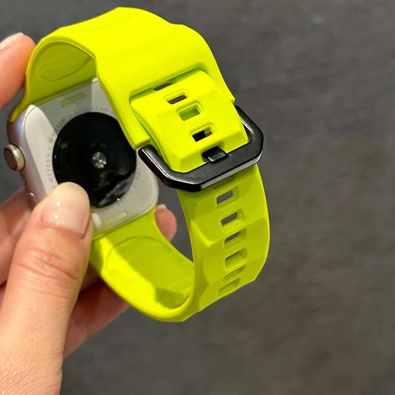 Sport Silicone Strap For Apple Watch Band 46mm 45mm 44mm 42 Silicone Strap Bracelet Correa Watchband For Apple Watch Ultra2 49mm