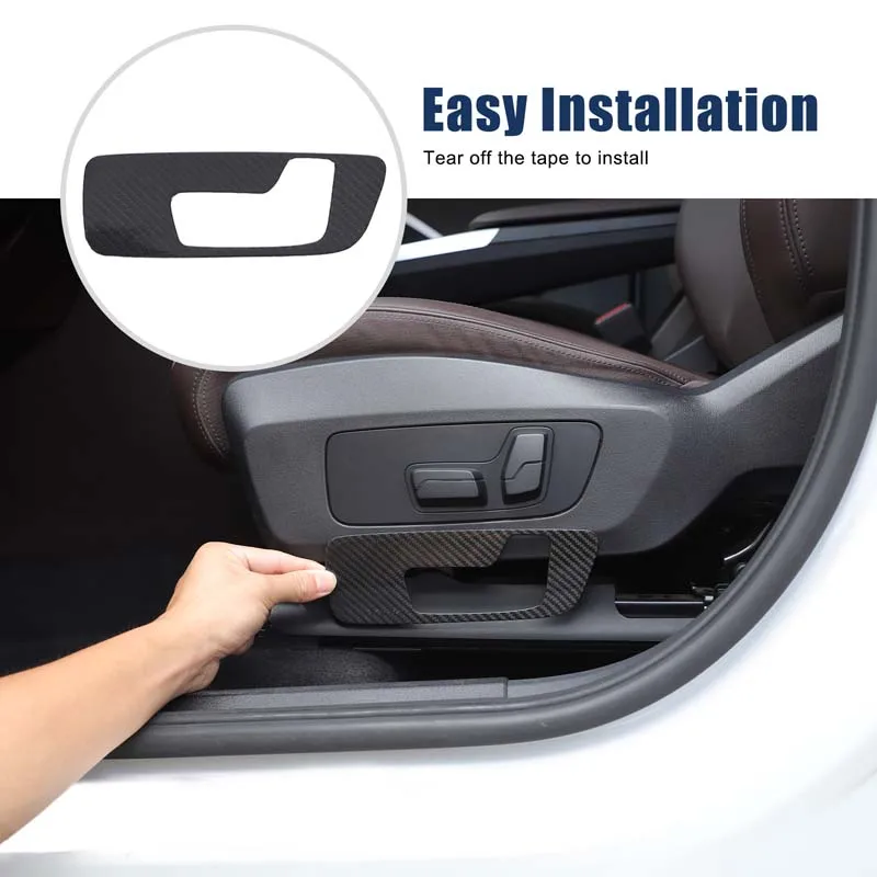 

Real Carbon Fiber For BMW X1 IX1 U11 2023-2025 Car Seat Adjustment Button Decorative Frame Sticker Car Interior Accessories 2Pcs
