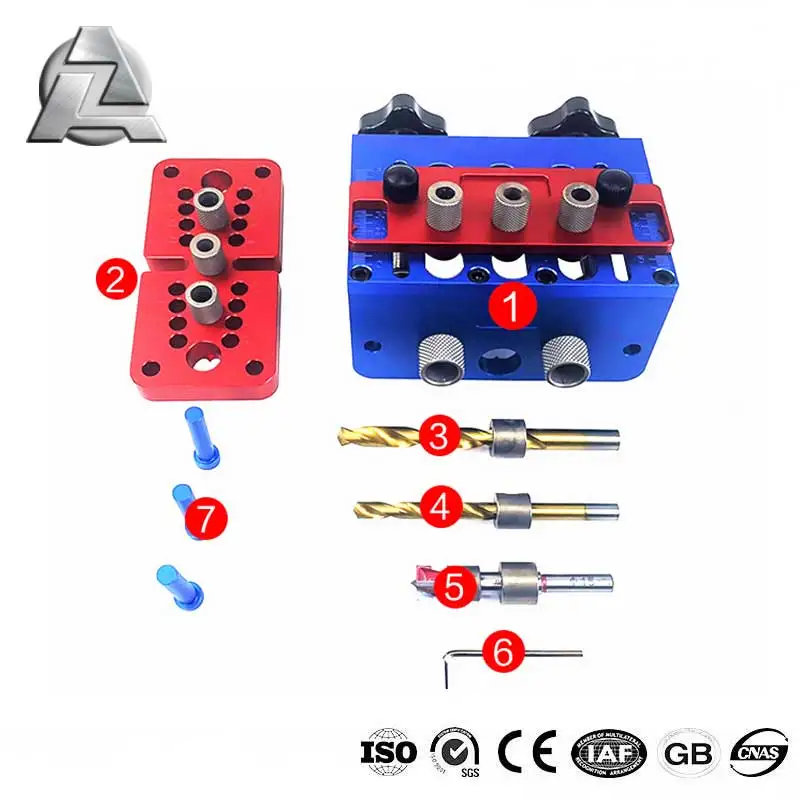 ZJD-BT038K2 3in1 three in one woodworking adjustable locator 3 in1 dowel drilling positioner tools punch drill guide