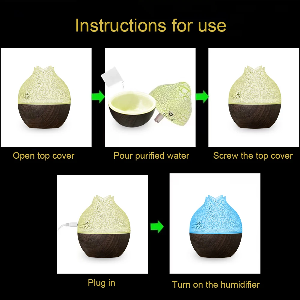 Smart Touch Control Humidifier  130ml Ultrasonic Diffuser with LED Lights & USB Port, Perfect for Workspaces or Bedrooms