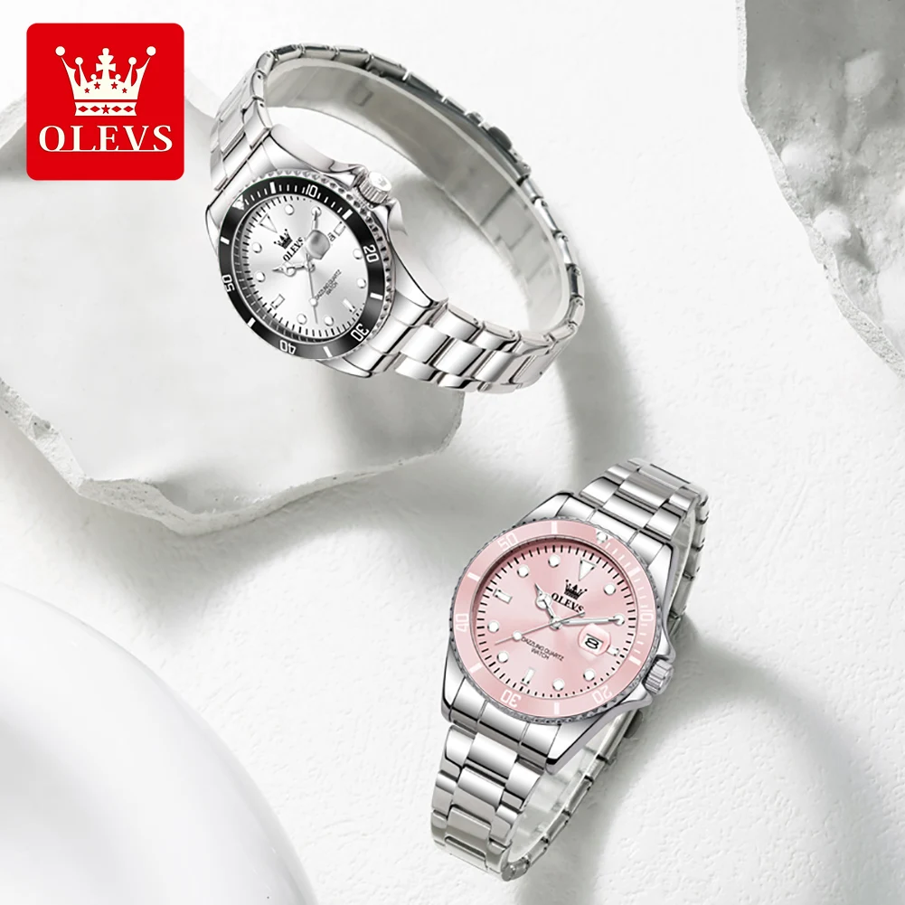 OLEVS 5885 Watches Woman Fashion Elegant Sports Quartz Watch Waterproof Luminous Date Wristwatch Girlfriend Lovers Gift Box