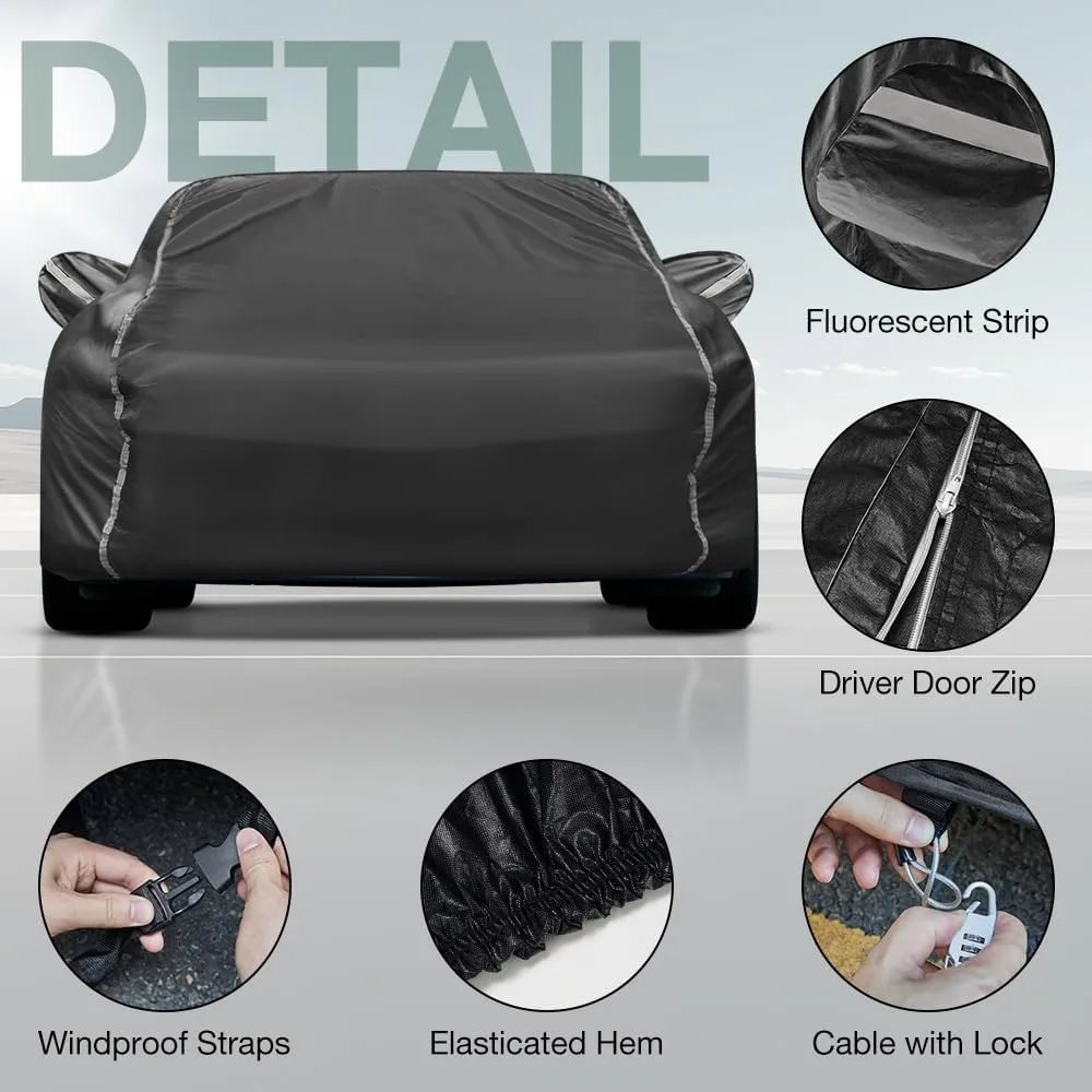 

Fluorescent Strip Waterproof Car Cover for Jeep Gladiator 2019-2024 All Weather 6 Layer Protection with Storage Bag