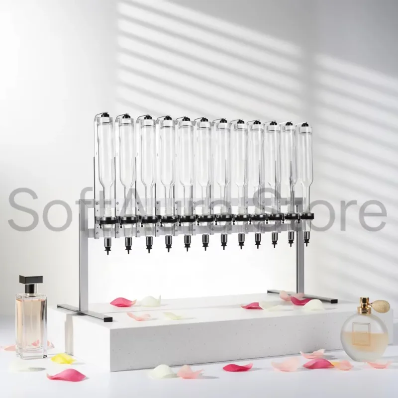 Gold & Silver Tone 12‑Nozzle Glass Perfume Dispenser Bar 200‑750ml Essential Oil Container for Wedding Table Decor
