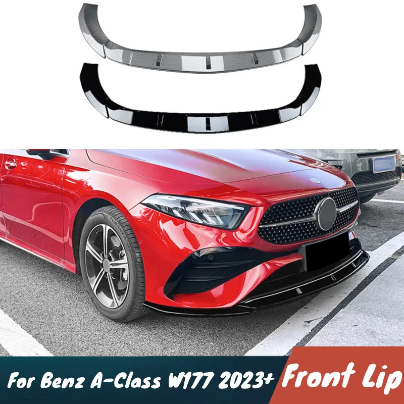 

For 2023+ Mercedes Benz A-Class W177 A180 A200 A35 AMG Car Front Bumper Lip Spoiler Body Kit Protector Guard Exterior Accessorie