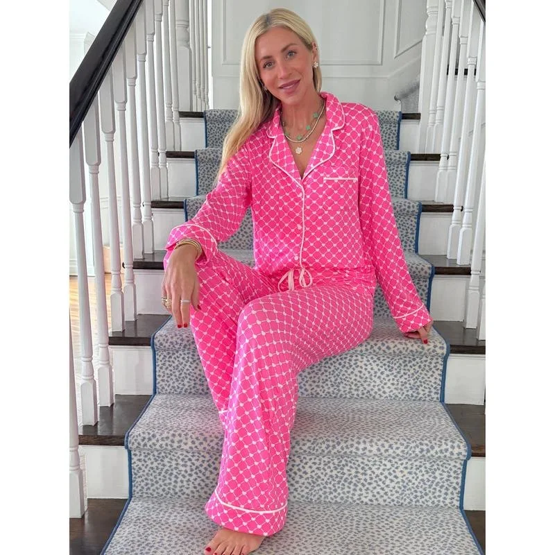 

Long Sve Loungewear Set Women's Home Clothes Fashion Set Cross-Border Summer Collection Comfortable Breathable Sleepwear