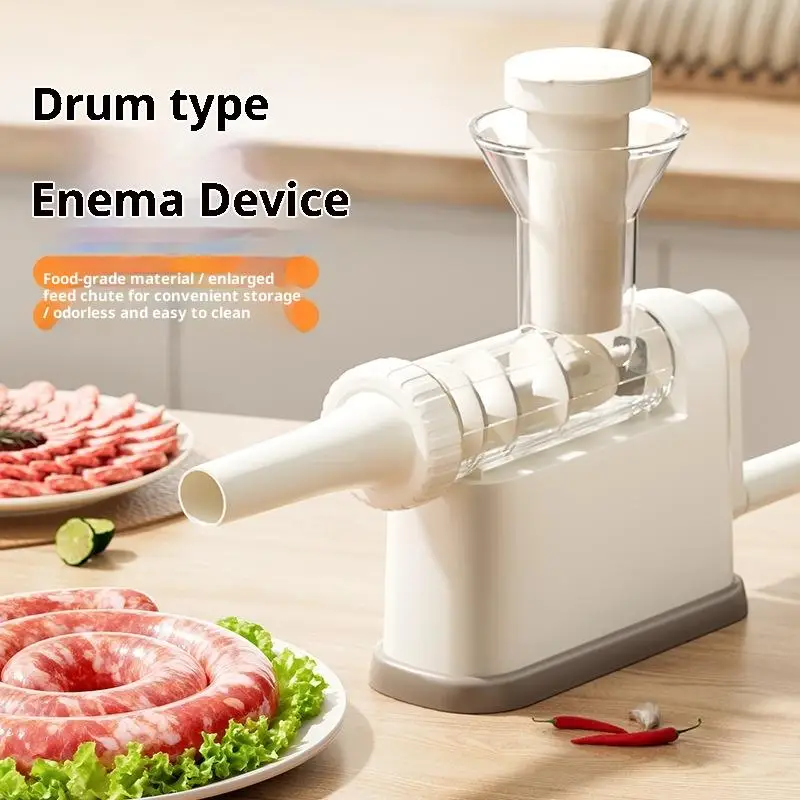 1Set Manual Sausage Stuffer Machine Meat Grinder Filling Maker With Tubing Units Outdoor Tableware