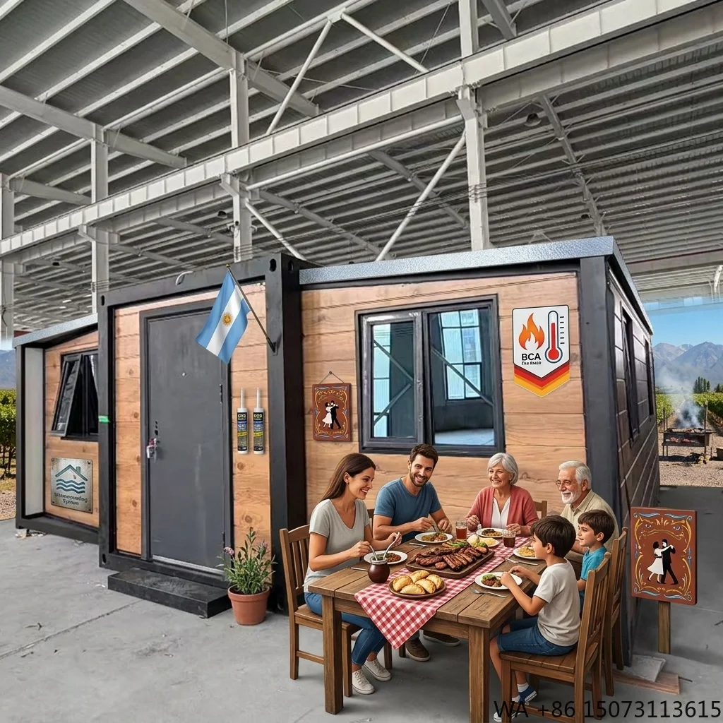 Luxury 2-4 Bedroom Two Story Container House Balcony Hall Contemporary Design Adults Living Room Kitchen Bedroom