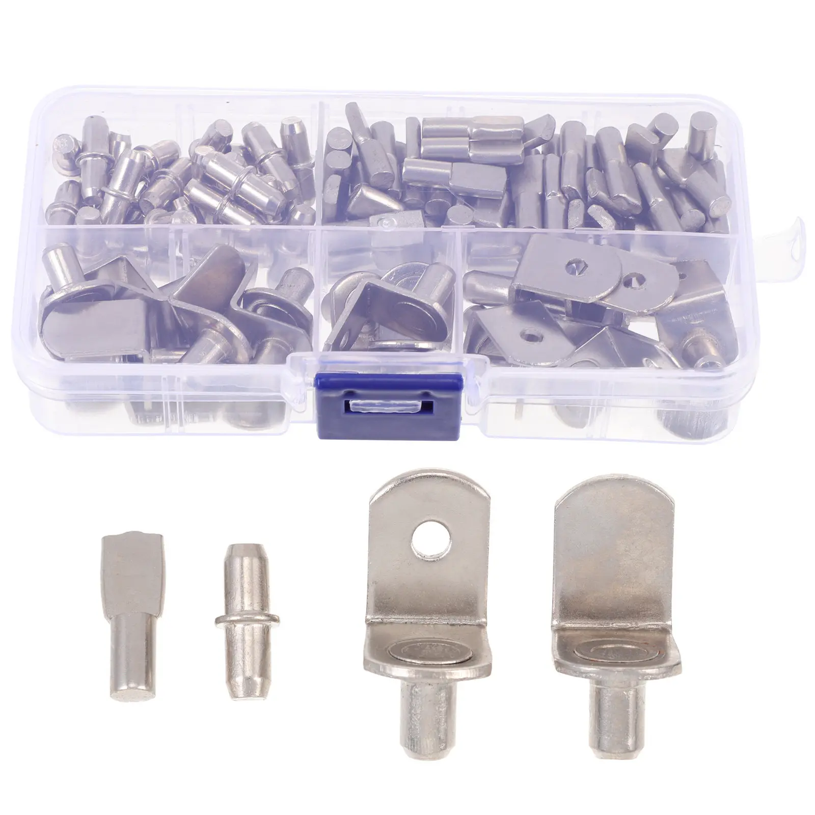 113Pcs Cabinet Shelf Pegs Nickel Plated Iron Shelf Supports Heavy Duty Corrosion Resistant for Shelves Bookshelves Closets
