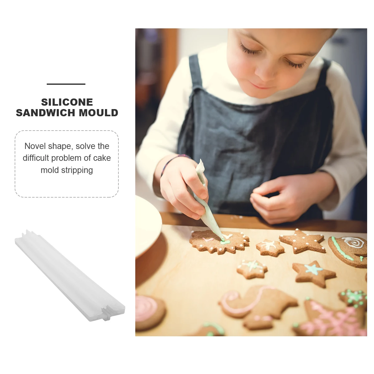 

1pc Silicone Sandwich Mold Hand-Held Diy Baking Tool For Cake Soap Making Baking Diy Mould Kitchen Bakery Decoration Chassis