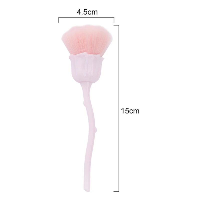 زهرة الورد مسمار فرشاة فنية إزالة مسمار الغبار فرش الاكريليك الأشعة فوق البنفسجية هلام البولندية أحمر الخدود مسحوق تنظيف أداة الجمال ماكياج فرش