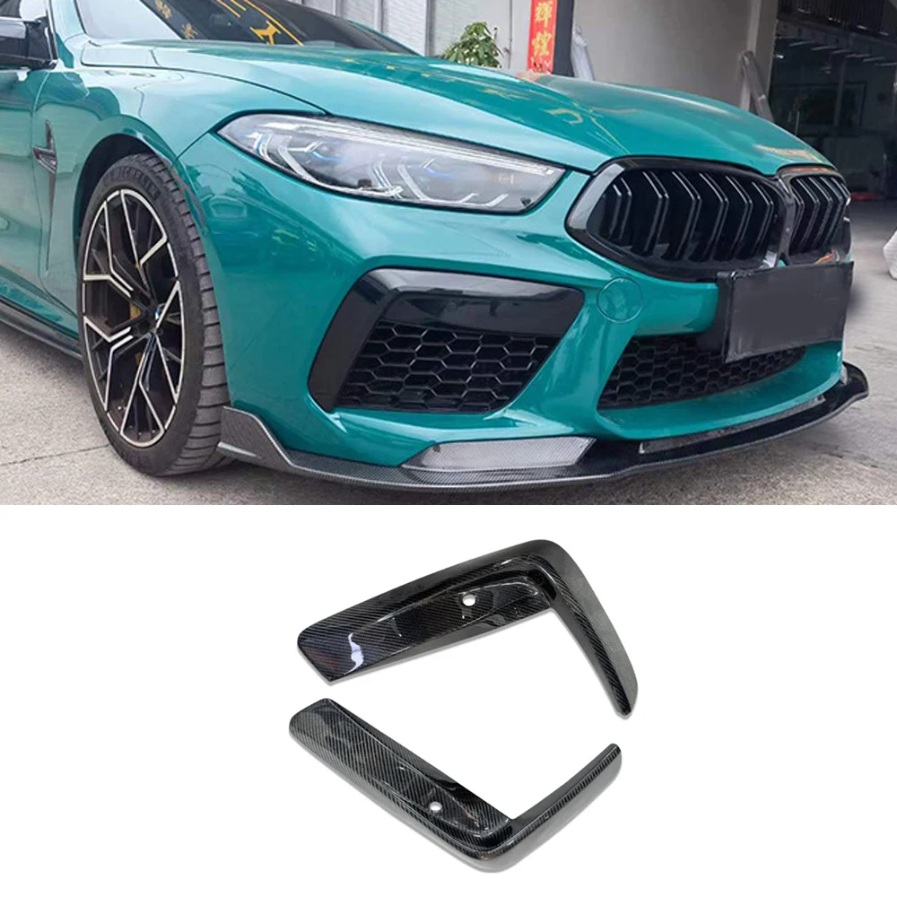 

For BMW M8 F91 F92 F93 Real Carbon Fiber Front Bumper Wind knife Splitter Spoiler Air Knife Tuyere Upgrade Body kit Accessories