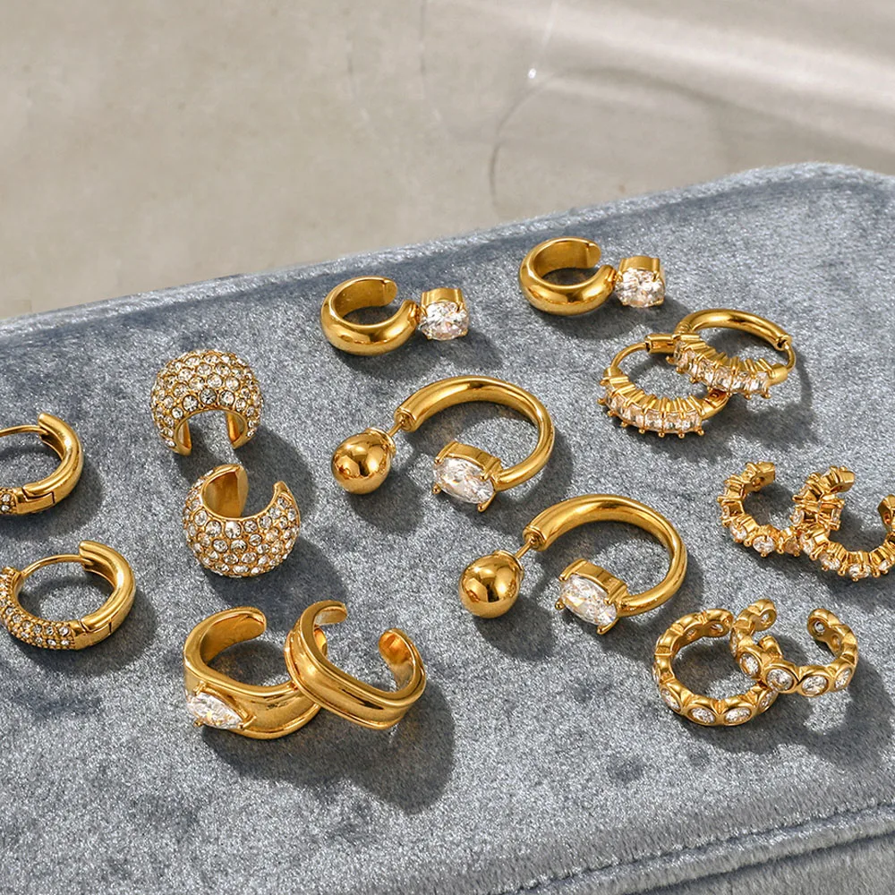 

Light Luxury Zircon Stud Earring Stainless Steel Women Personality Girls Trendy Fashion Jewelry Gifts