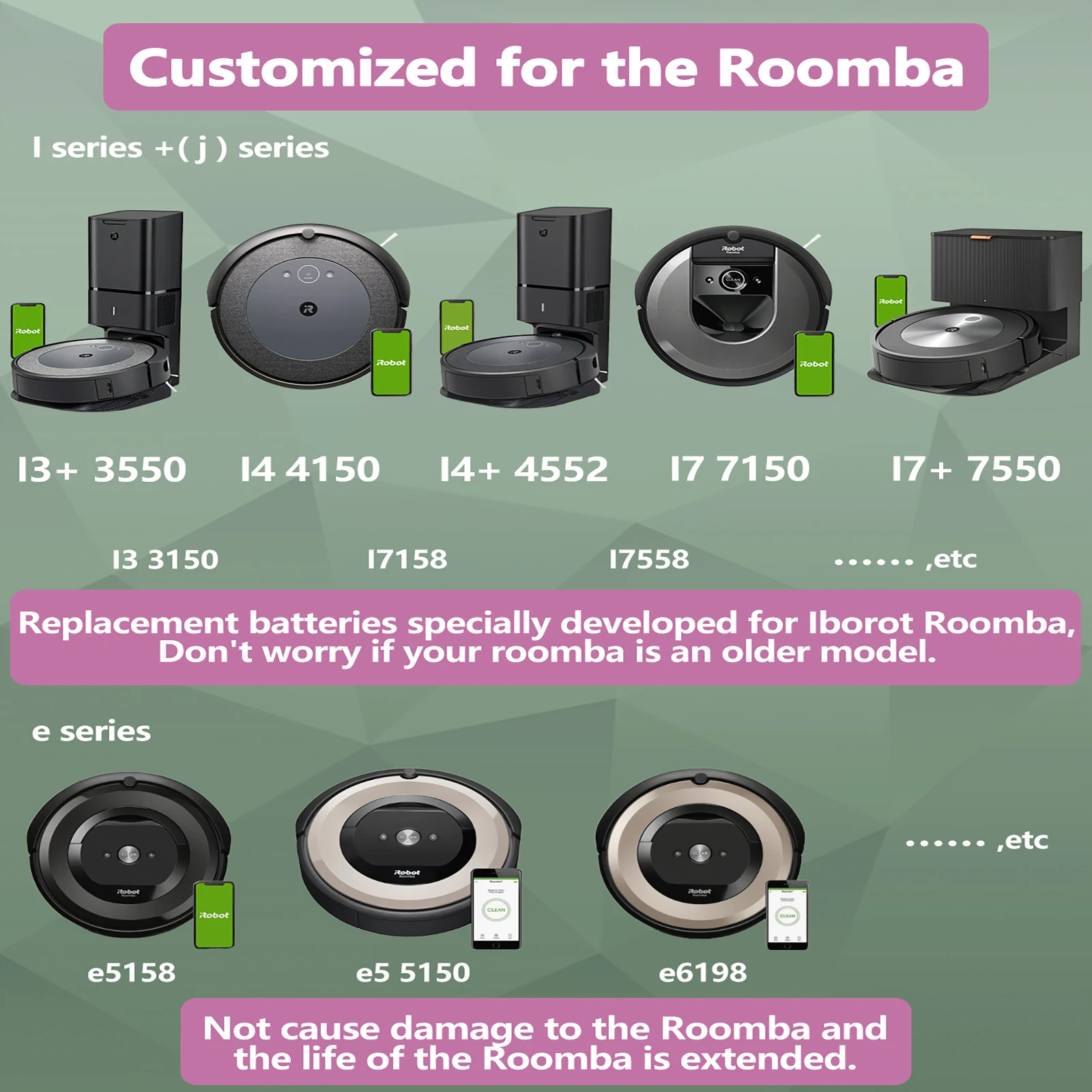 ل اي روبوت رومبا i7 بطارية قابلة للشحن 14.4 فولت 5000 مللي أمبير ل i3 i4 i5 i6 i7 i8 J7 E5 سلسلة مكنسة كهربائية استبدال البطارية