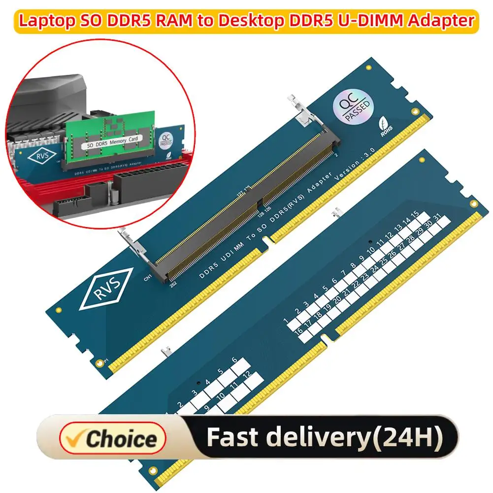 

Laptop SO DDR5 RAM To Desktop DDR5 U-DIMM Adapter Memory Card Converter DDR5 Memory RAM Adapter Card for Laptop Desktop
