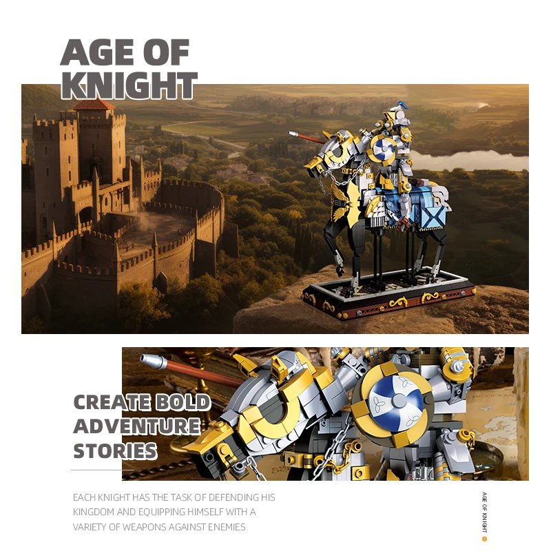 

Medieval Knight MOC Building Blocks Toys Set, Educational Model Building Toys, Creative Home Toys, Ornament, Adult Birthday Gift