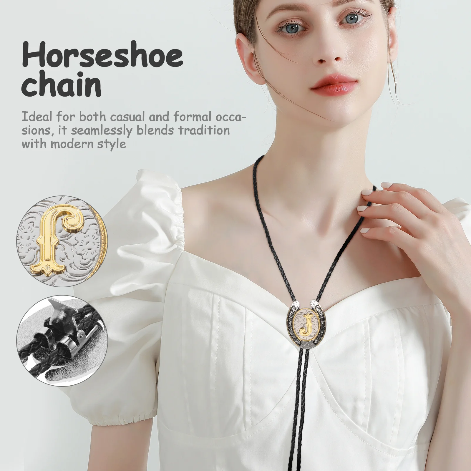 

Horseshoe Western Men Women Western Necktie Rope Necktie Necklace Cowboy Horseshoe Necktie Western Necktie For Men Cowboy