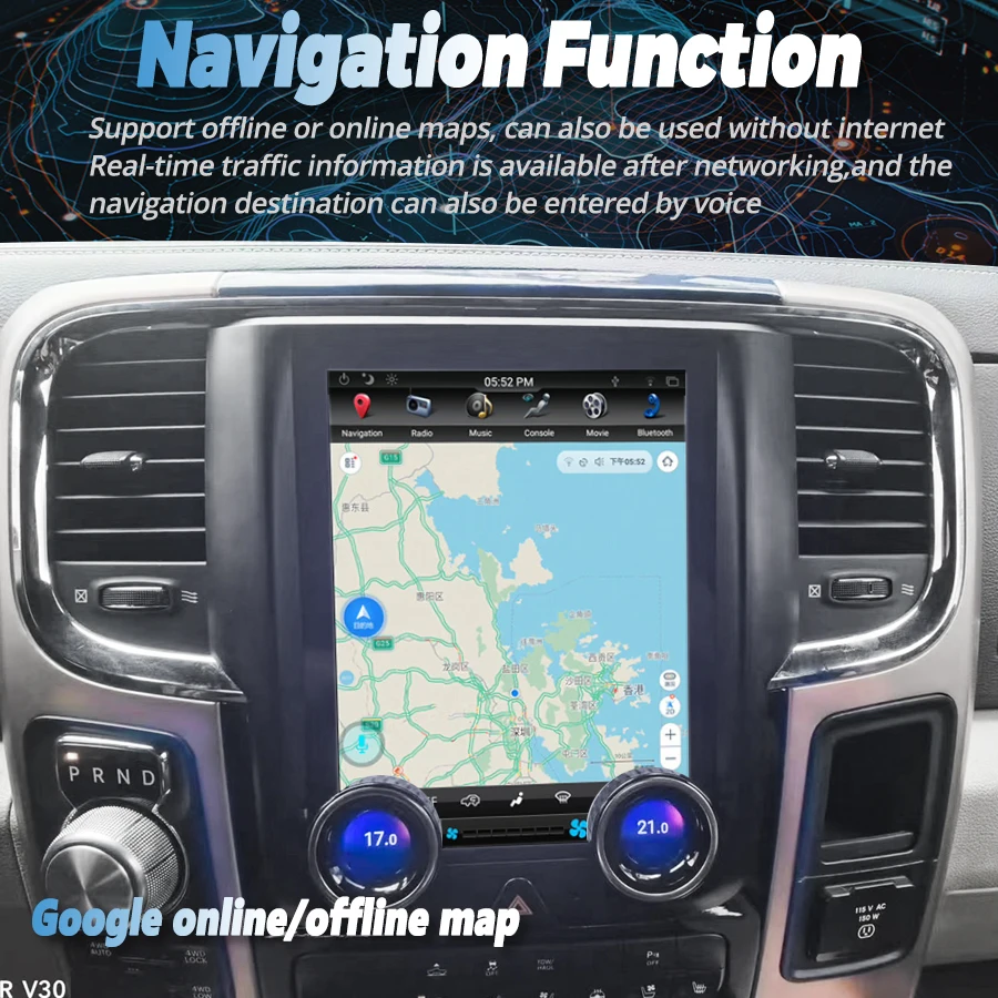 Carplay Android Auto Screen IPS HU para Dodge Ram 1500 2500 2013 2014 2015 2016 2017 2018 navegación GPS Radio receptor