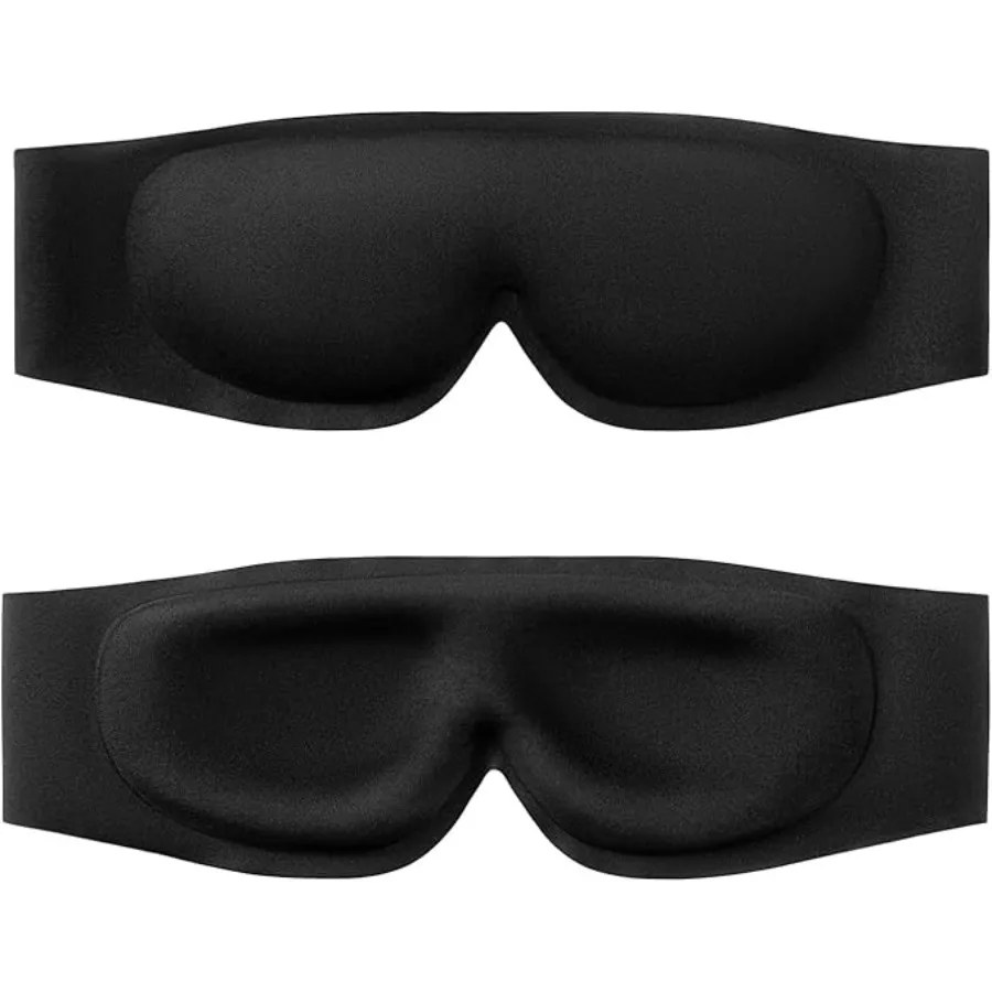 Minimalist Design Eye Sleep Mask, Non-Adjustable and Comfortable Headband Over Ears w/o Side Buckles (Black), Eclipse_buckle Free